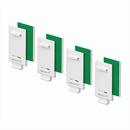 KLEMMFLEX Klebehalter lang, für Klemmfix Rollo, Doppelrollo, Duo-Rollo, ohne Bohren, zum Kleben, 4 Stück, als Zubehör, Ersatzteil für die Befestigung am feststehenden PVC-Fenster, Balkontür