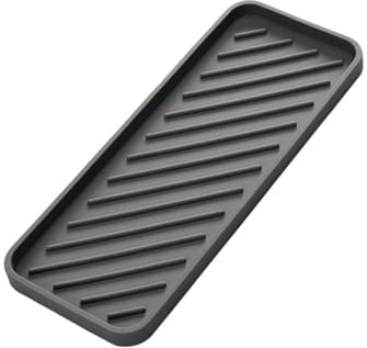Silicone Mat for Hair Tools, Heat Pad for Curling Iron, Kitchen Sink Sponge Soap Holder, Heat Resistant Flat Iron Straighter Holder, Hot Tool Mat for Vanity Countertop Counter (Gray)