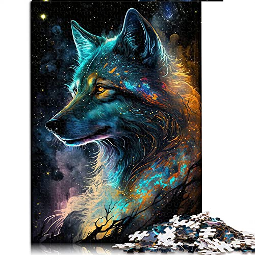 Puzzles 1000 Teile für Erwachsene Nebula Wolf Puzzle für Erwachsene Kartonpuzzle Home Decoration Puzzle (Größe 26x38cm)