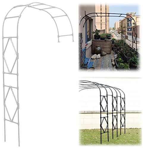 Rosenbogen Halbrund, Rankhilfe Spalier, Pergola Rankhilfe Robust/Wetterfester, Für Terrassen Gartenbogen (Color : White, Size : 210x240cm(82.6x94.5in))