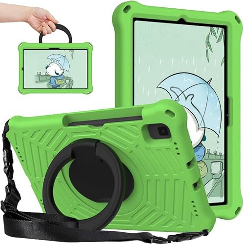 Funda para Galaxy Tab S5e Kids de 10.5 Pulgadas 2019, patrón de telaraña de Espuma EVA, con Soporte de asa de Anillo y Correa de Hombro para Tablet Samsung Galaxy Tab S5e SM-T720/T725, Verde