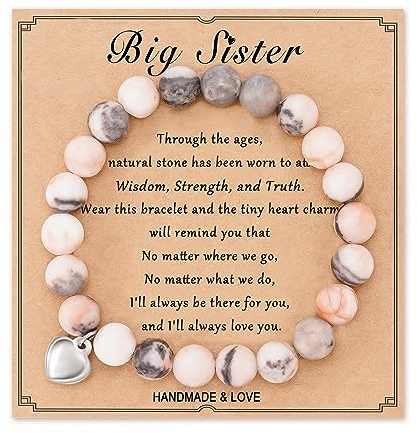 POWWA Armband für Schwestern - Geschenk für Beste Freundin, Mädchen, Teenager und Frauen - Big Sister Gift zum Geburtstag und Frauentag