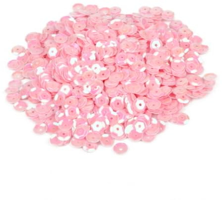 Wambere 4800 Stück Durchmesser 6mm Pailletten,Lose Pailletten Sequin mit Loch,Pailletten zum Basteln,für Nähen DIY Basteln Kunsthandwerk Nagelkunst Schmuckherstellung Kleidungsdekoration,Rosa