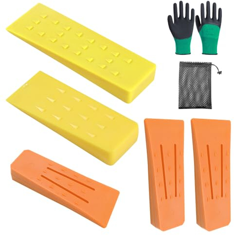 Gobesty 5 Stück Fällkeil Set, Fällkeile Kunststoff Forstkeile 6 8 10Zoll, Kettensägen Fällkeil, Forstkeil Baumkeile Kältebeständig Forstkeil Für Kontrollierten Fällen Von Bäumen