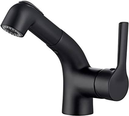Rubinetti, Miscelatore Lavabo Con Doccetta Estraibile, Rubinetti Lavabo Bagno Rubinetto Lavabo Multifunzione Estraibile Acqua Calda E Fredda In Ottone/Nero