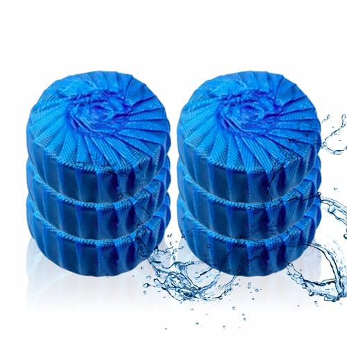 Toilet Cistern Blocks Fresheners Tablets Fragranced Dirt Protection Anti Limescale Cleaning & Leaves Sparkling Water Fresh Home Office Flush Blue Blocks Bathroom Accessories(6pc)