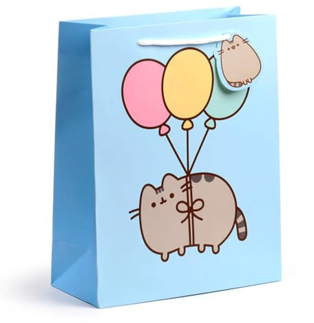 Puckator Pusheen die Katze Luftballons Geschenktüte groß – Geburtstagsgeschenktüte für Geschenke – Geschenktüte für Frauen – Kindergeburtstagsgeschenke – Geschenktüten für Geschenke – Geschenkbox für