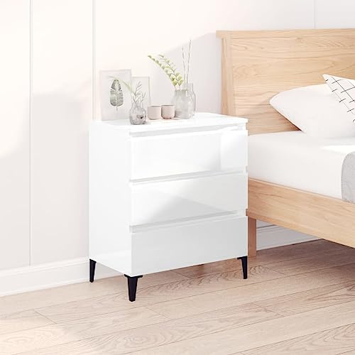CKioict Buffetschrank modern Küchenschrank Vitrinenschrank Sideboard Hochglanz-Weiß 60x35x70 cm Holzwerkstoff für Schlafzimmer & Wohnräume & Büro