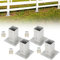 Eulenke Lot de 4 supports de poteau à visser - Convient pour poteaux en bois carrés de 120 x 120 mm - Ancre de qualité supérieure - Argenté
