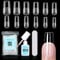 TOMICCA Medium Square Nail Tip and Glue Kit, 240Pcs Square False Nail Tips with Air Dry Super Strong Nail Glue&Nail File, Acrylic False Nails Kit, Nail Art Manicure Gift for Girls Women, 12 Sizes