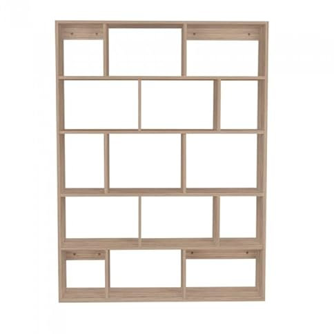 Bücherregal - Wandregal - Hängeregal - Schweberegal - Würfelregal 105x141x18 cm Regal schmal - Deko Wohnzimmer - Regal Sonoma Eiche Regale für Küche, Badezimmer, Wohnzimmer, Schlafzimmer - FTS 4