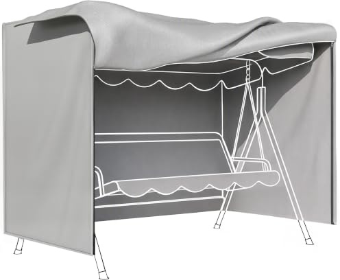 Outsunny Housse de Protection Balancelle 3 Places 2,05x1,24x1,64m Gris | Bâche Étanche, Oxford Haute Densité 600D