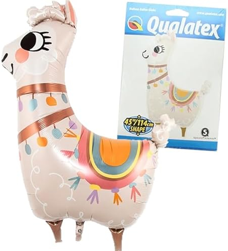 XXL-Folienballon * LAMA * als Deko für Geburtstag und Party | 114cm groß, für Luft und Hellium | Kinder Kindergeburtstag Partydeko Luftballons Ballons Zoo Alpaka Tiere