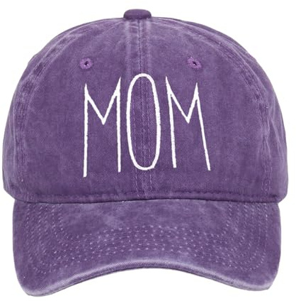 Baoblaze Mama Bestickte Baseballmütze, Baseballmütze für Mutter, Mom Embroidered Baseball Hat Verstellbar, Damen Baseballkappe Distressed, Mama Hut für Ausflüge, Angeln, Strand, Muttertagsgeschenk
