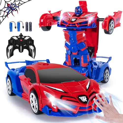 Kazzley Transformator Ferngesteuertes Auto Spielzeug für Kinder 3-12, 2.4GHz Gestenerkennung Spider RC Auto, Transform Roboter Auto mit Akku, Geburtstags Geschenke Jungen Mädchen 4 5 6 7 8+ Jahre