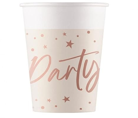 Procos 8 bicchieri da festa oro rosa