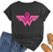 hohololo Tee-Shirt Octobre Rose pour Femme Cancer du Sein Octobre Rose Ruban T-Shirt,Gris-A,XXL
