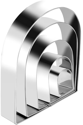 Prasacco 5 Pack Arch Cookie Cutter Set, Stainless Steel Geometric Cookie Cutter Molds for Kitchen Baking (5/4/3/2/1 Inch)