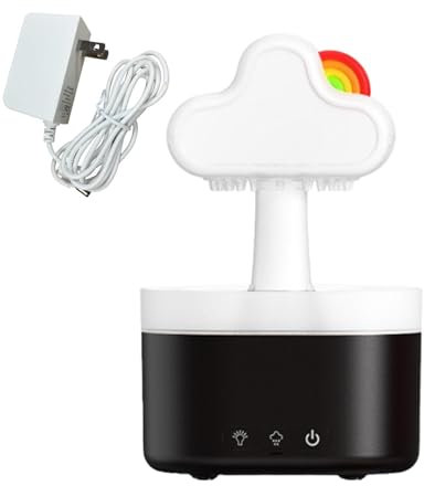 Water Drip Humidifier, Relaxation and Aroma Diffuser, Rain Cloud Aromatherapy Diffuser, Decorative Water Drip Humidifier, Aroma Humidifier with Easy Operations and Maintenance for Home Living Room