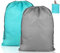 2 Stück Wäschebeutel Reise, Faltbarer Wäschesack Reise, Wasserdicht Wäschebeutel Schmutzwäsche mit Kordelzug, Laundry Bag für Schlafsaal Wäscheraum Reisen Camping, 50 x 60 cm, (Grün & Grau)