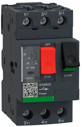 Disjoncteur moteur GV2M32 GV2ME32 GV2-ME32, TeSys GV2, 3P, 24-32 A, magnéto-thermique, borne à vis
