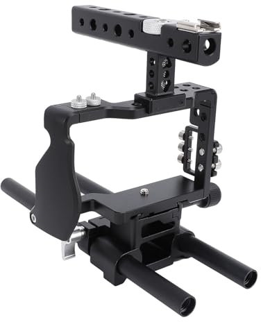 DSLR-Rig-Kamerakäfig, Videostabilisator-Kit mit Matte Box Follow Focus, Leichte Aluminiumlegierung, für A6300-Fotografie, Kompatibel mit Lichtern und DSLR-Kameras