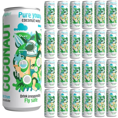 Pure Young Coconut Water Drink 24 x 320ml | Isotonic Coconut Drink | Naturally Hydrating & Refreshing | No Additives & No Added Sugar | Gluten Free, Dairy Free & Vegan