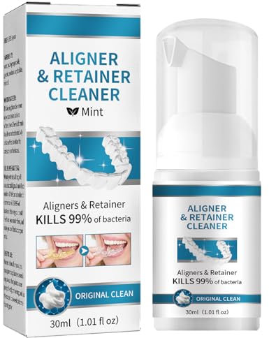 KOAHDE Limpiadoras Para Ortodoncias y Férula Dental,Espuma Suero De Eliminación De Manchas De Dientes,Tabletas Limpiadoras Para Prótesis Dentales,Limpiador De Aparatos Dentales,30ML