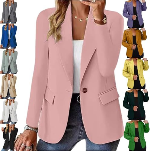 Générique Blazers pour Femmes, Style Décontracté, Costume De Bureau Léger, Blazers Décontractés pour Femmes (Rose,3TG)