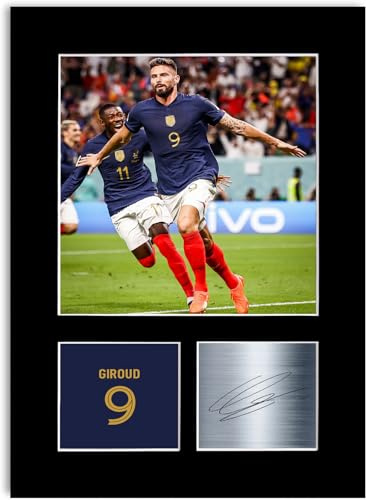 Photo dédicacée Olivier Giroud de joueur de football France 2024-2025 - Cadeau pour les fans
