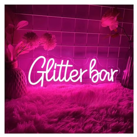 XENITE Luces Art Decoration Christmas Letrero Led De Neón Glitter Bar, Decoración para Discoteca, Fiesta Y Habitación, Luces LED, Decoración para Cumpleaños, Dormitorio, Bar, Club, Salón, 40cmх15cm