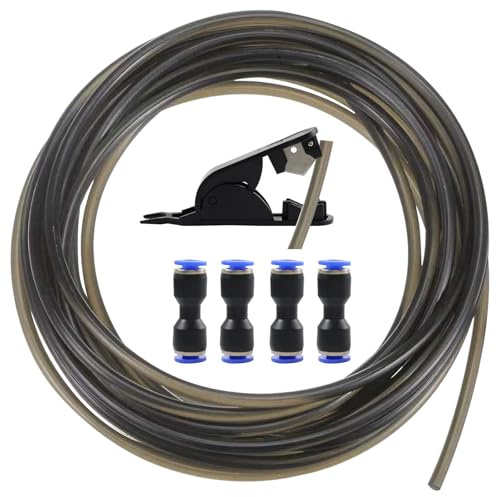 PTFE Schlauch 10m mit 4 Schlauchverbinder und Cutter, OD 4mm ID 2,5mm reibungsarmer Teflonschlauch für 1,75mm 3D Drucker Filament, passend für Bambu Lab A1/P1P/X1C, Creality K1/K1 Max Ender 3 V3