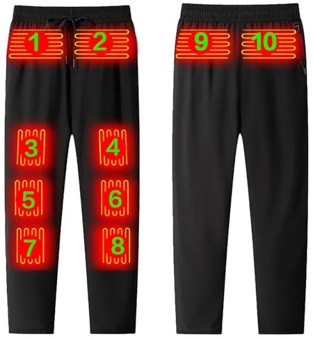 Vhersily Pantaloni Riscaldati Uomo Donna, Termici Elettricamente Pantaloni di Pile Pantalone Neve, Attrezzatura da Trekking Comodi per Jogging all'aperto Sci Ciclismo, Snowboard, Arrampicata, Pesca
