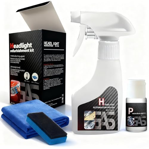Scheinwerfer Aufbereitung Set, Scheinwerfer Polierset, Headlight Restoration Kit, Scheinwerfers Politur, Scheinwerfers Reparaturspray Für Reinigt Und Poliert Vermattete Vergilbte