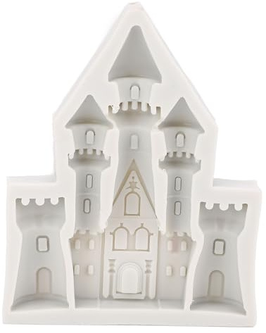 Silikon-Schloss-Formwerkzeug, wiederverwendbar, flexibel, antihaftbeschichtet, Backen, Dekorieren für Kuchen, Schokolade, Fondant, Süßigkeiten, Eis, Seife, Wachs, Basteln