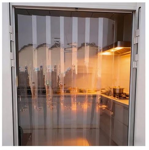SHAARI Tenda A Strisce In Plastica A 5 Pezzi, Strisce Impermeabili In PVC Porte per Negozi, Garage, Porte Di Magazzini(1.3mm,90x180cm)