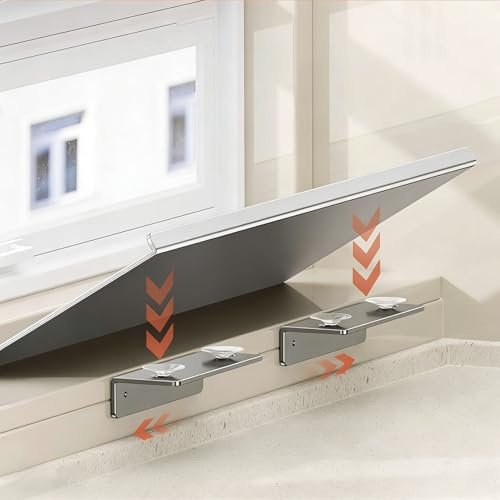 Fensterbank Verbreiterung Innen Robuste Fensterbank-Verbreiterung mit Saugbefestigung – Rostbeständige Metall-Fensterbankerweiterung – Wasserfeste Ablageplatte(L50xW15cm/19.7x5.9in)