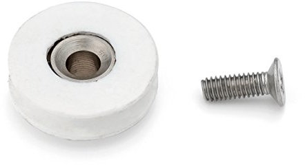 Shower Part U Grooved Shower Door Rollers, 4x, 22mm Diameter, 6mm Thickness, Silver, Nylon, Stainless Steel Bearing, Kermi Compatible