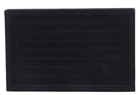 Schmuckständer Schmuckkasten Auslage Halterung Ringe Manschettenknöpfe Aufbewahrungsbox Organizer ohne Deckel (Schwarz)