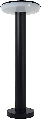 Dapo Dalux® LED-Außen-Garten-Steh-Leuchte-Lampe HAGEN, Alu-Druckguss scwharz, Kunststoff-Schirm weiß, H: 50cm, D: 18,5cm, 30 eingebaute LED's 6W, Sockel-Wege-Leuchte-Lampe