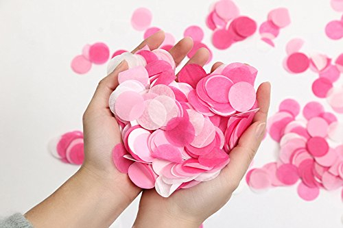 Regendeko 1 Zoll 1000 Stück Papier Konfetti Runde Rosa Weiß Hochzeit Geburtstagsfeier Deko