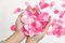 Regendeko 1 Zoll 1000 Stück Papier Konfetti Runde Rosa Weiß Hochzeit Geburtstagsfeier Deko