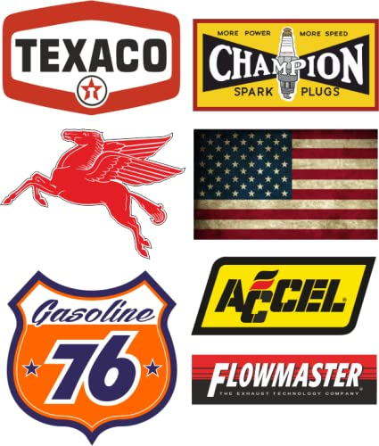 cut-it folientechnik & design MG605 / Aufkleber Set Breite je ca. 6cm USA 76 Motor Oil Öl Vintage Retro Sticker Old School Oldtimer Racing Rennsport