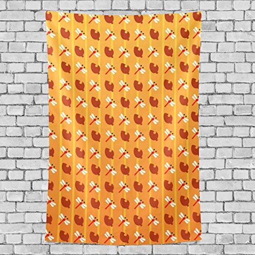 MONTOJ Betttuch mit süßem Libellen-Muster, Wandkunst, Wandbehang, vertikal.
