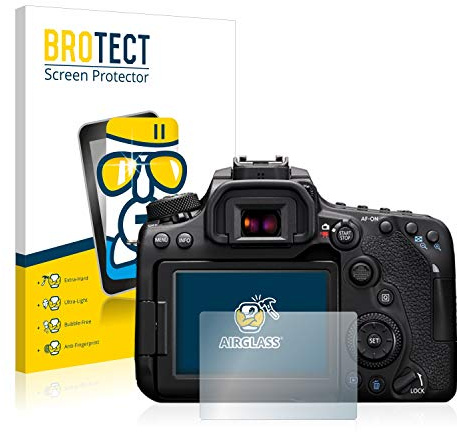 brotect Glass Screen Protector Film compatible with Canon EOS 90D - Glass-Foil 9H Protection [Scratch Resistant, High Clarity]