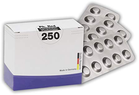YMBERSA Reagenzientabletten Red Phenol Messung für Photometer. Box mit 250 Einheiten