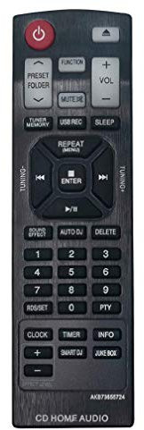 VINABTY Télécommande AKB73655724 pour LG Mini chaîne stéréo HiFi Home Audio CM9730 24MA32D-PUN 24MA32DPU 24MA32DPUN M2452D