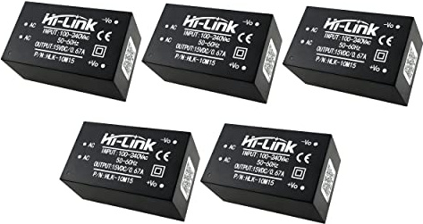 ATEC - HLK(10M 03/05/09/12/15/24) AC(220V) / DC(3.3V/5V/9V/12V/15V/24V) Mini Modulo di Alimentazione - (5X 10M15)