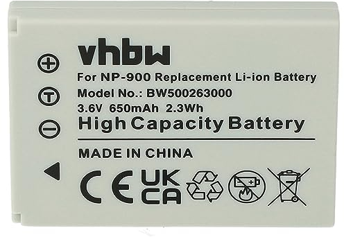 vhbw Akku kompatibel mit Minox DC4211, DC5222, DC6011, DC6311 Kamera (650mAh, 3,6V, Li-Ion)