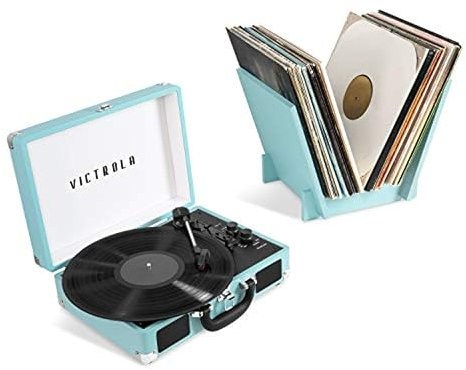 Victrola Journey+ - Tocadiscos de Maleta Bluetooth con Soporte a Juego
